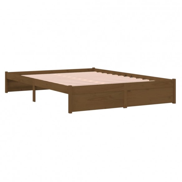 Cadre de lit Marron miel Bois massif 160x200 cm