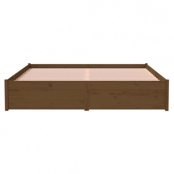 Cadre de lit Marron miel Bois massif 160x200 cm