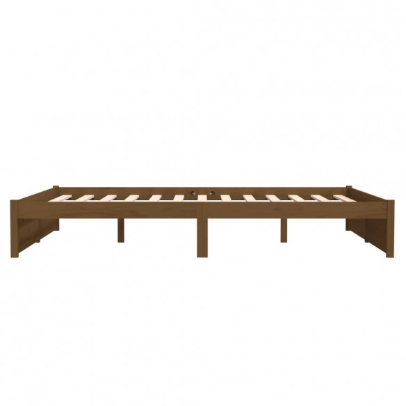 Cadre de lit Marron miel Bois massif 160x200 cm