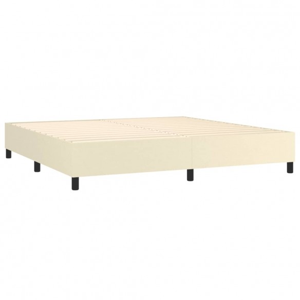 Cadre de lit matelas LED Crème 200x200 cm Similicuir