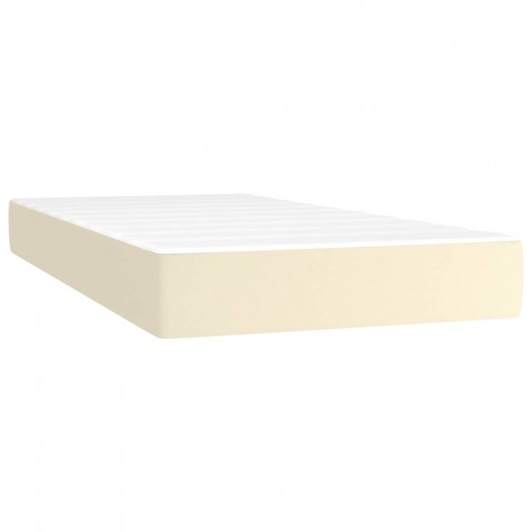 Cadre de lit matelas LED Crème 200x200 cm Similicuir