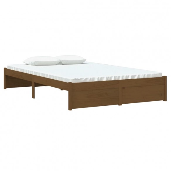 Cadre de lit Marron miel Bois massif 120x190 cm Petit Double