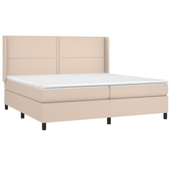 Cadre de lit avec matelas Cappuccino 200x200 cm