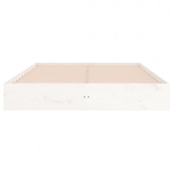 Cadre de lit blanc bois massif 120x200 cm