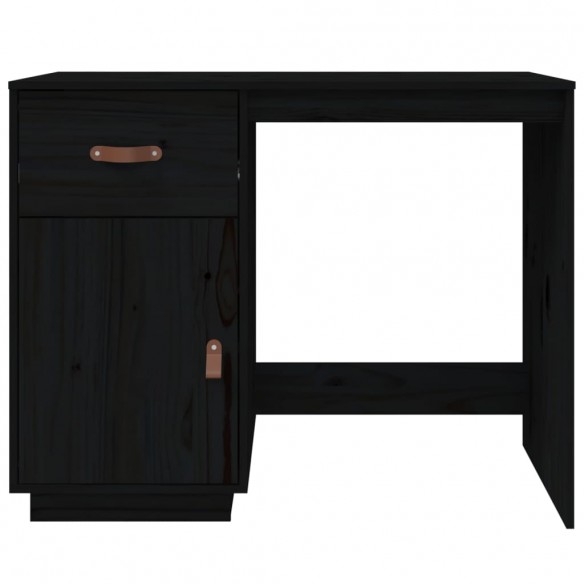 Bureau Noir 95x50x75 cm Bois massif de pin