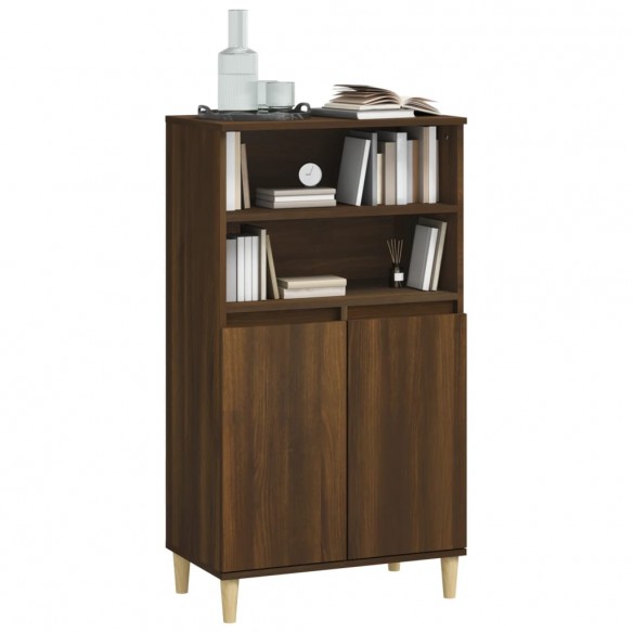 Buffet haut Chêne marron 60x36x110 cm Bois d'ingénierie