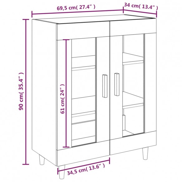 Buffet sonoma gris 69,5x34x90 cm bois d'ingénierie