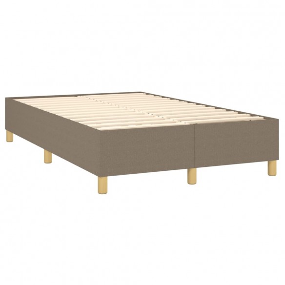 Cadre de lit et matelas et LED Taupe 120x200cm Tissu