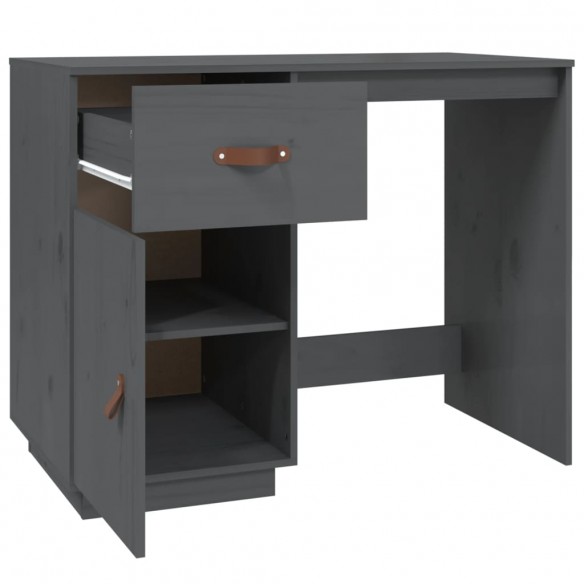 Bureau Gris 95x50x75 cm Bois massif de pin