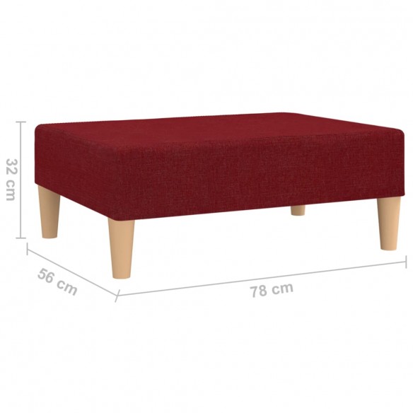 Repose-pied Rouge bordeaux 78x56x32 cm Tissu