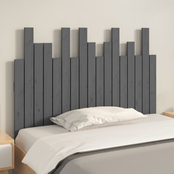 Tête de lit murale Gris 108x3x80 cm Bois massif de pin