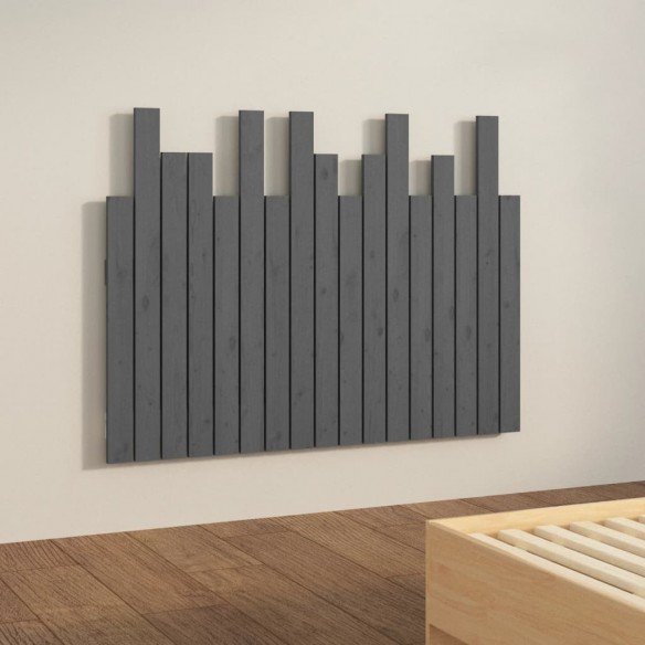 Tête de lit murale Gris 108x3x80 cm Bois massif de pin