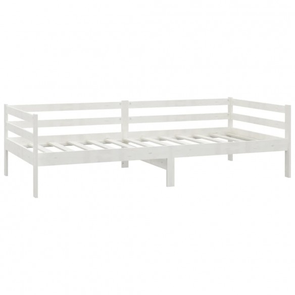 Lit Blanc Bois de pin massif 90x200 cm