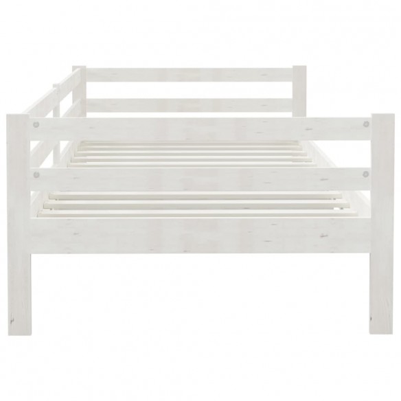 Lit Blanc Bois de pin massif 90x200 cm