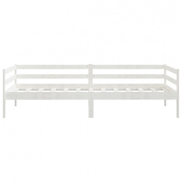 Lit Blanc Bois de pin massif 90x200 cm