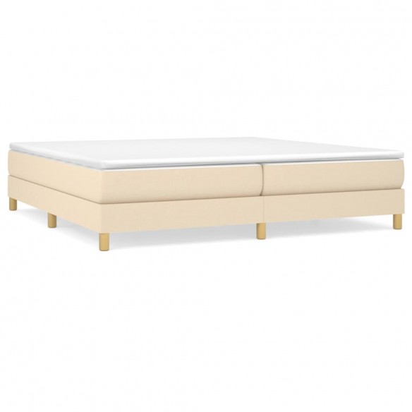 Cadre de lit avec matelas Crème 200x200 cm Tissu