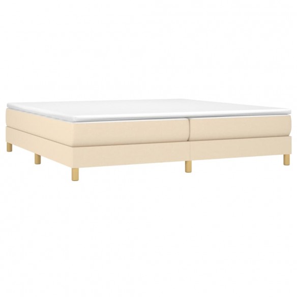 Cadre de lit avec matelas Crème 200x200 cm Tissu