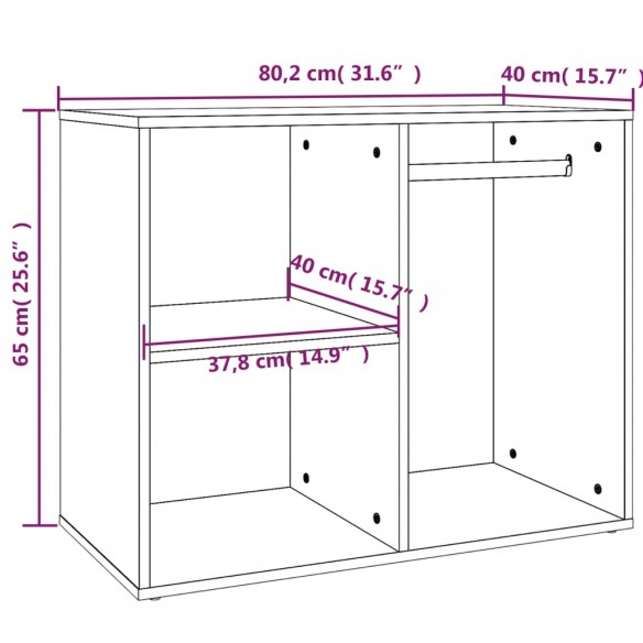 Armoire de dressing Gris béton 80x40x65 cm Bois d'ingénierie