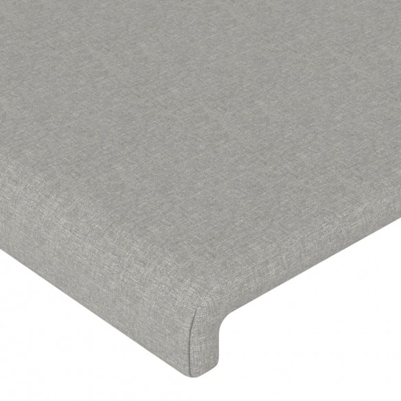 Tête de lit à LED Gris clair 200x5x78/88 cm Tissu