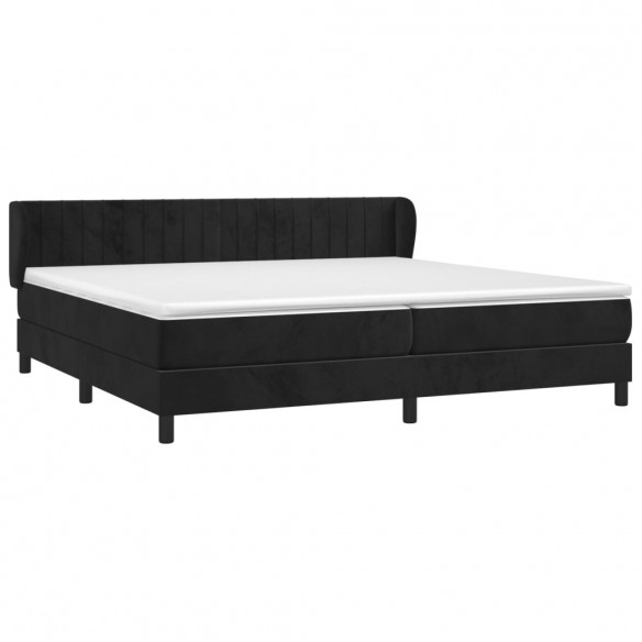 Cadre de lit et matelas Noir 200x200 cm Velours