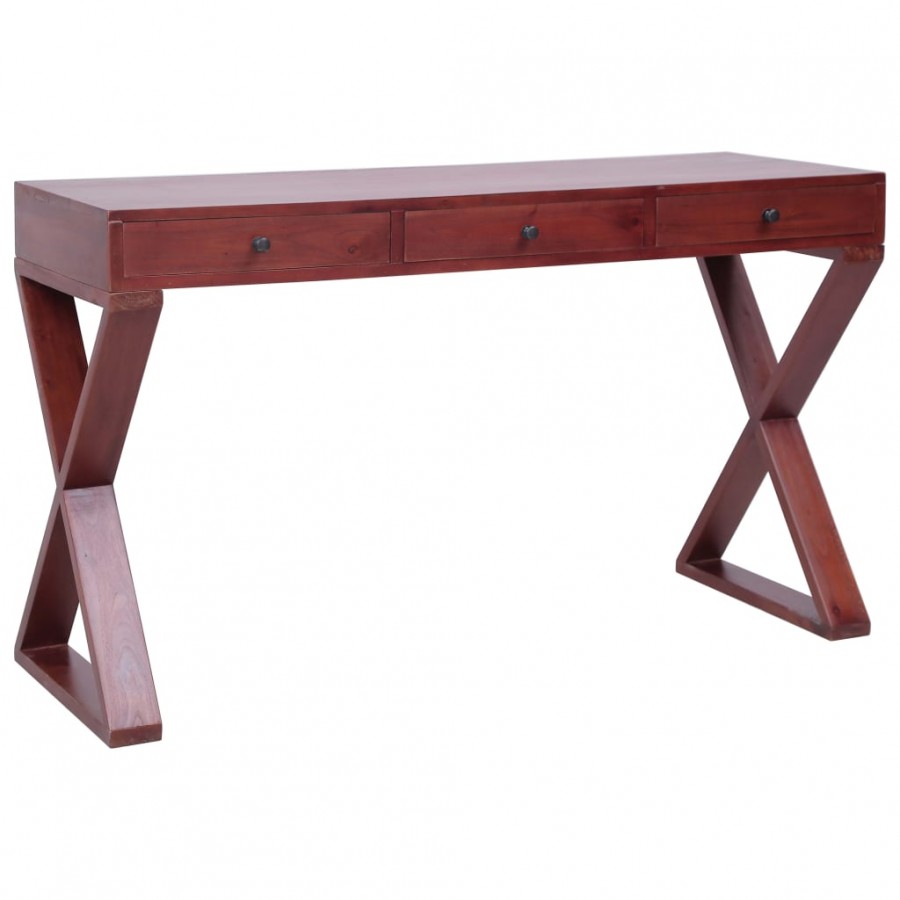 Bureau d'ordinateur Marron 132x47x77 cm Bois d'acajou massif