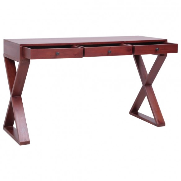 Bureau d'ordinateur Marron 132x47x77 cm Bois d'acajou massif