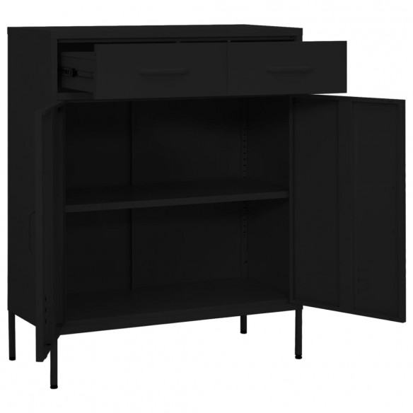 Armoire de rangement Noir 80x35x101,5 cm Acier