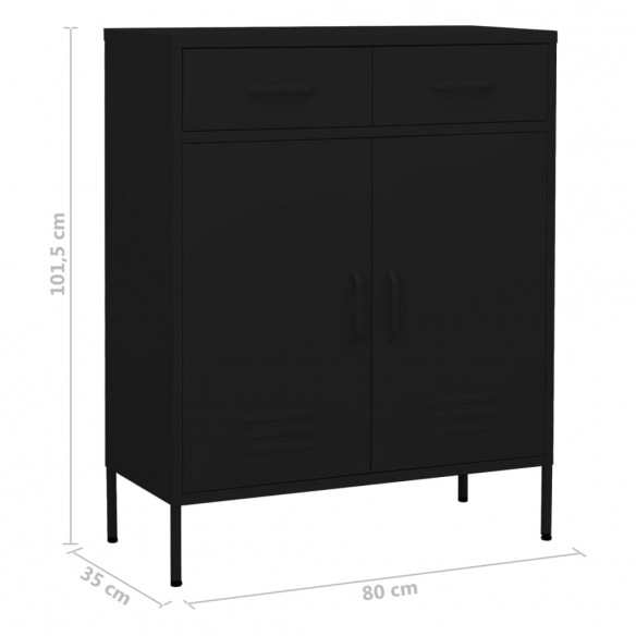 Armoire de rangement Noir 80x35x101,5 cm Acier