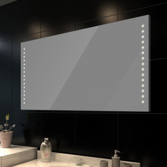 Miroir de salle de bain avec lumières LED 100 x 60 cm (L x H)