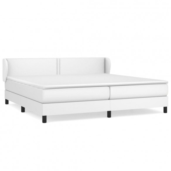 Cadre de lit avec matelas Blanc 200x200cm Similicuir