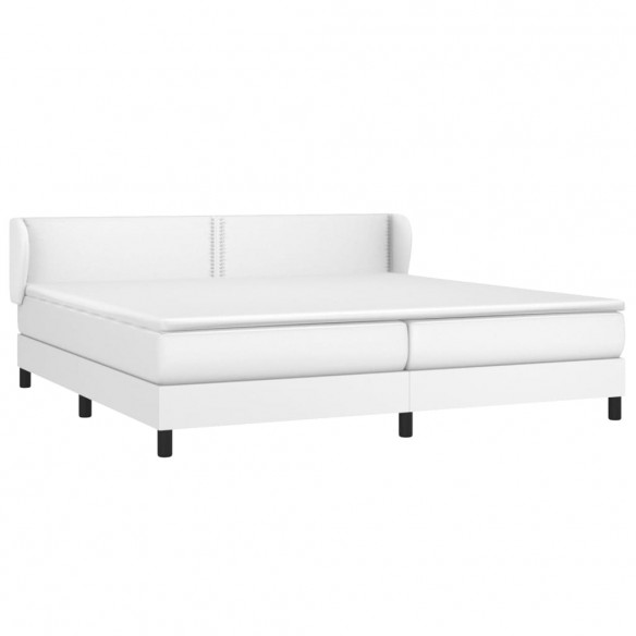 Cadre de lit avec matelas Blanc 200x200cm Similicuir