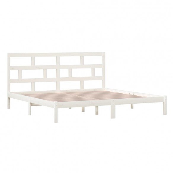 Cadre de lit Blanc Bois de pin massif 200x200 cm