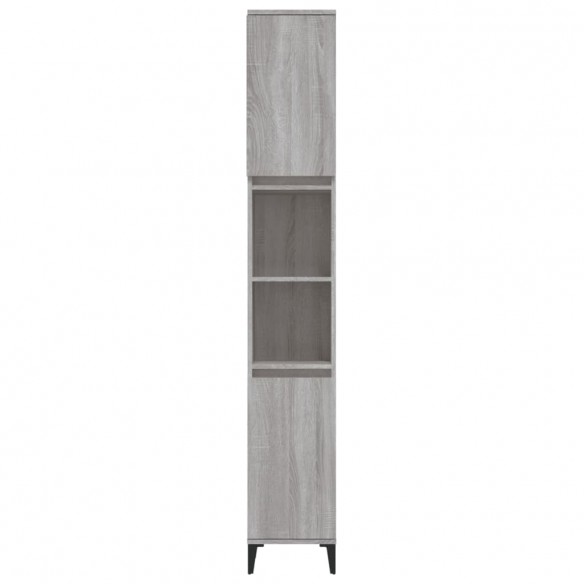 Armoire de bain sonoma gris 30x30x190 cm bois d'ingénierie