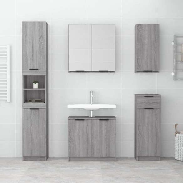 Armoire de bain Sonoma gris 32x34x188,5 cm Bois d'ingénierie