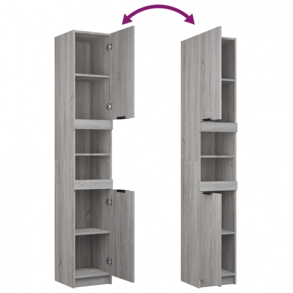 Armoire de bain Sonoma gris 32x34x188,5 cm Bois d'ingénierie