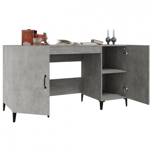 Bureau Gris béton 140x50x75 cm Bois d'ingénierie