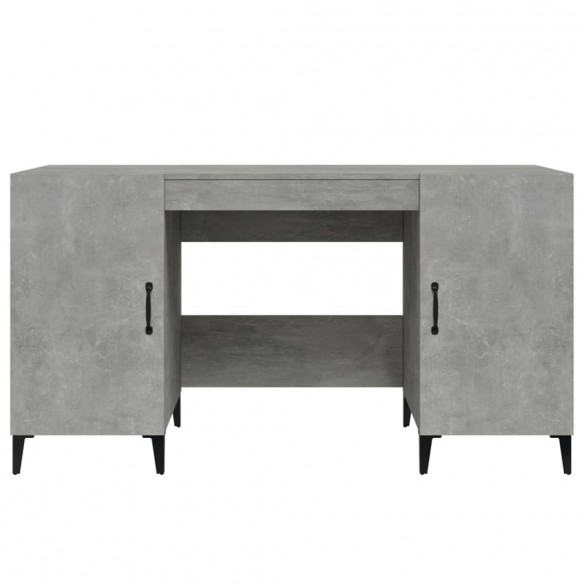 Bureau Gris béton 140x50x75 cm Bois d'ingénierie