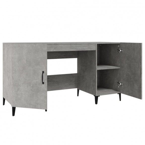 Bureau Gris béton 140x50x75 cm Bois d'ingénierie