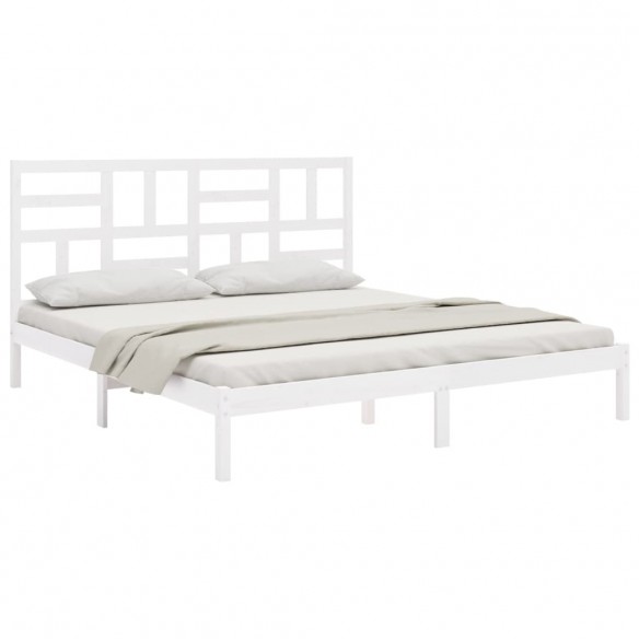 Cadre de lit Blanc Bois massif 200x200 cm