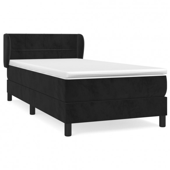 Cadre de lit et matelas Noir 80x200 cm Velours