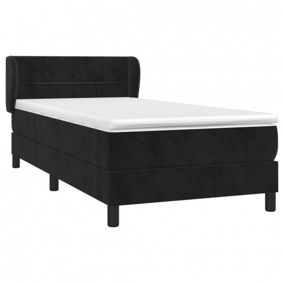 Cadre de lit et matelas Noir 80x200 cm Velours