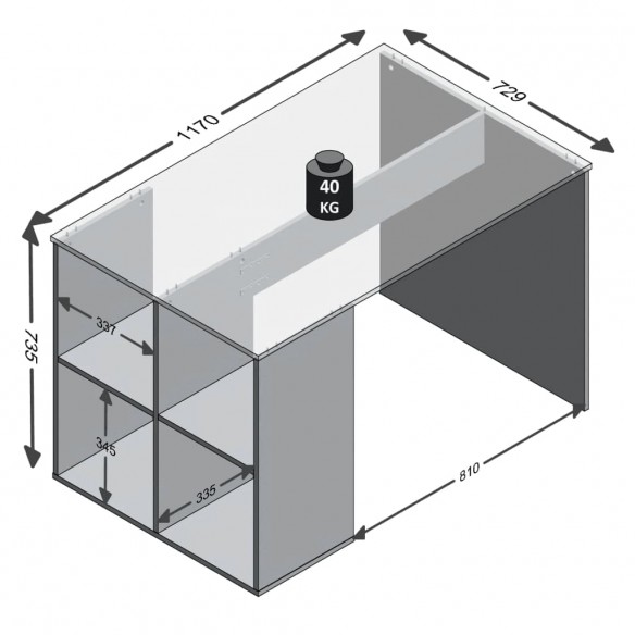 FMD Bureau avec étagères latérales 117x73x75 cm Chêne sable