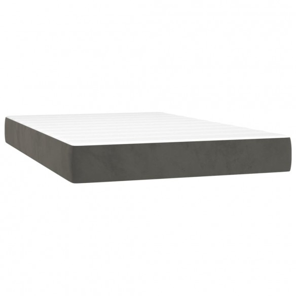 Cadre de lit avec matelas LED Gris foncé 120x200 cm