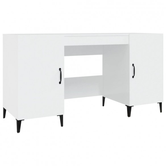 Bureau Blanc brillant 140x50x75 cm Bois d'ingénierie