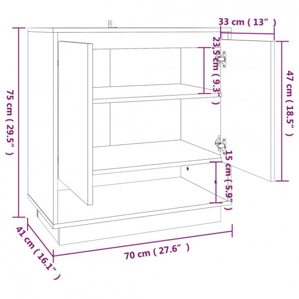 Buffet Blanc 70x41x75 cm Aggloméré