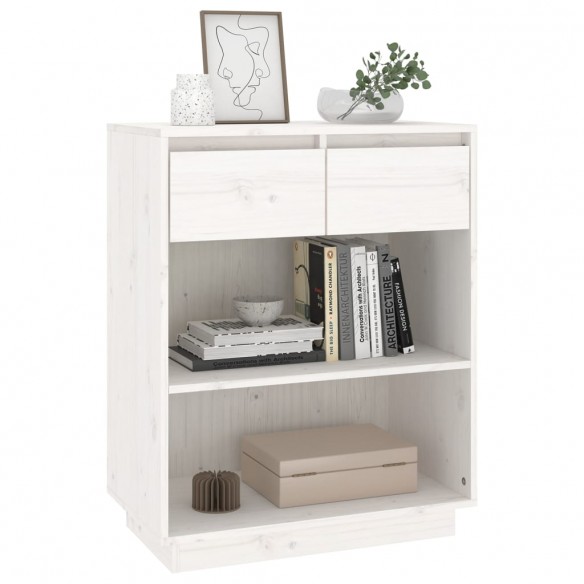 Armoire console Blanc 60x34x75 cm Bois de pin solide