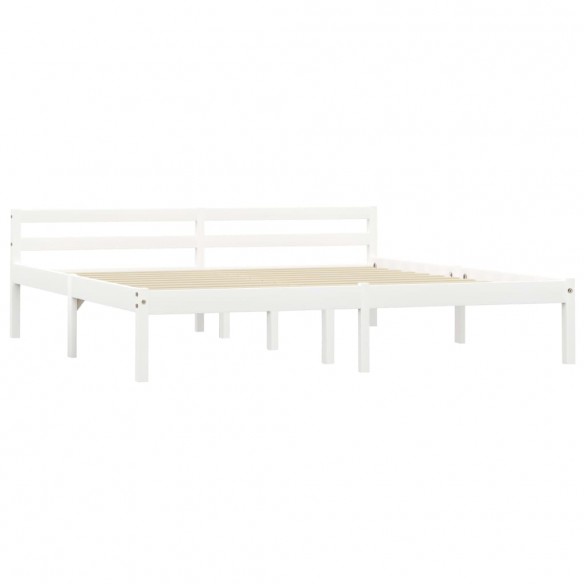 Cadre de lit Blanc Bois de pin massif 180 x 200 cm