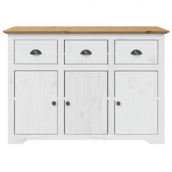 Buffet BODO blanc et marron 115x43x79,5 cm bois massif de pin