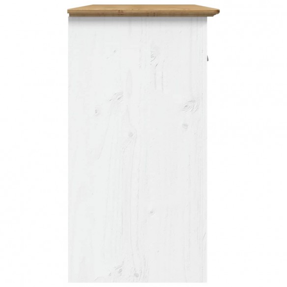 Buffet BODO blanc et marron 115x43x79,5 cm bois massif de pin