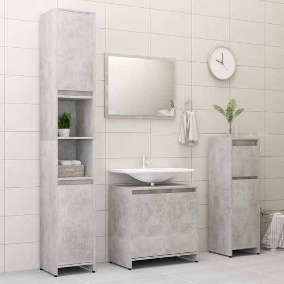 Armoire de salle de bain Gris béton 30x30x95 cm Aggloméré